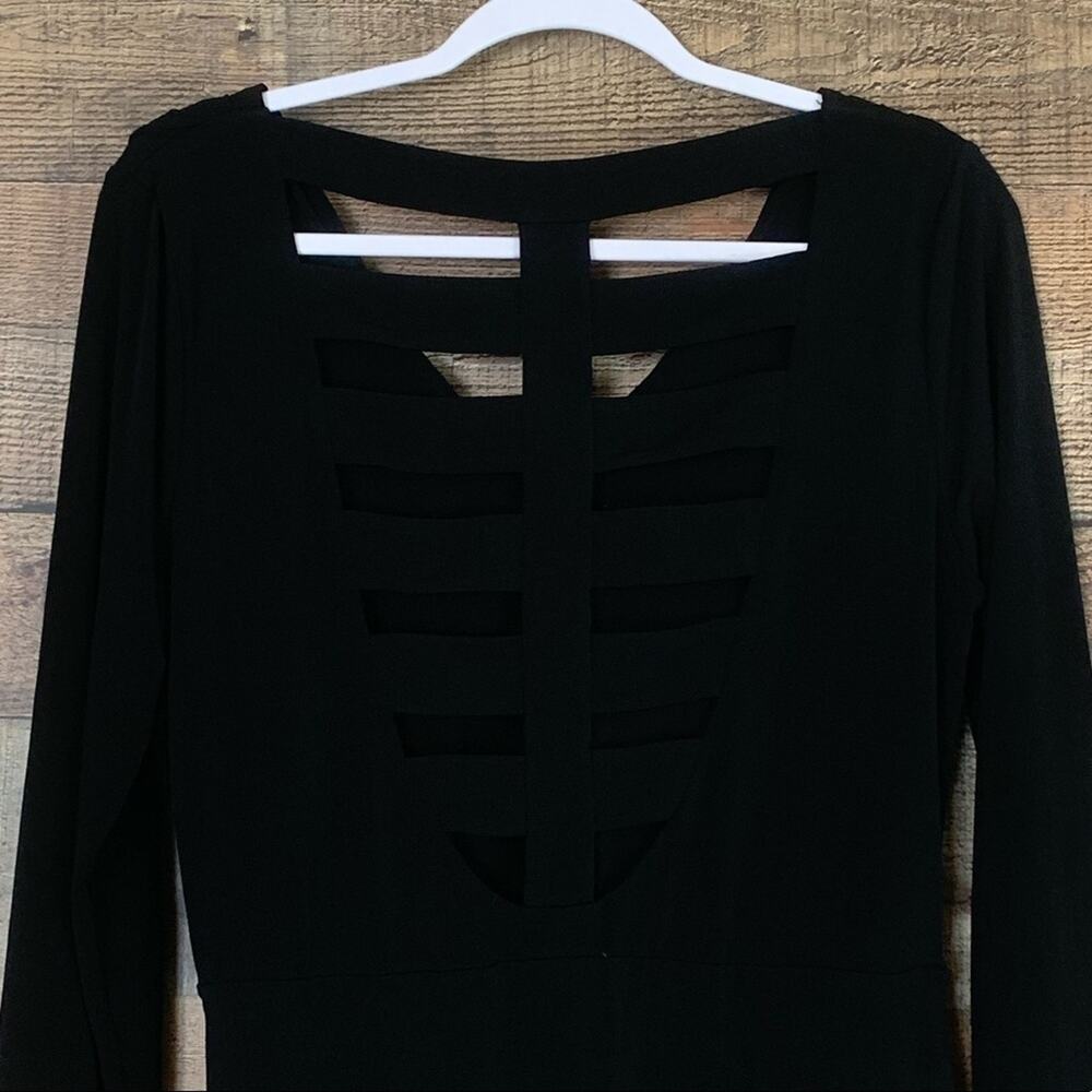 Bcbgeneration Solid Black Long Sleeve Surplice Dr… - image 5